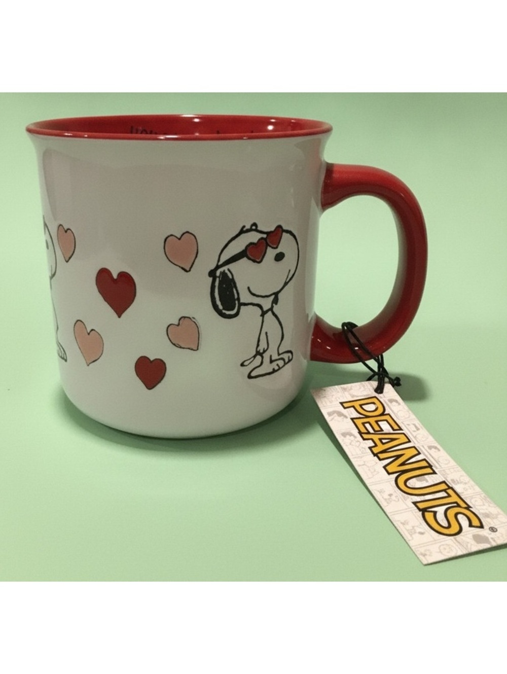 Peanuts Snoopy Heart Eyes Coffee Mug Red and White Dishwasher Microwave Safe